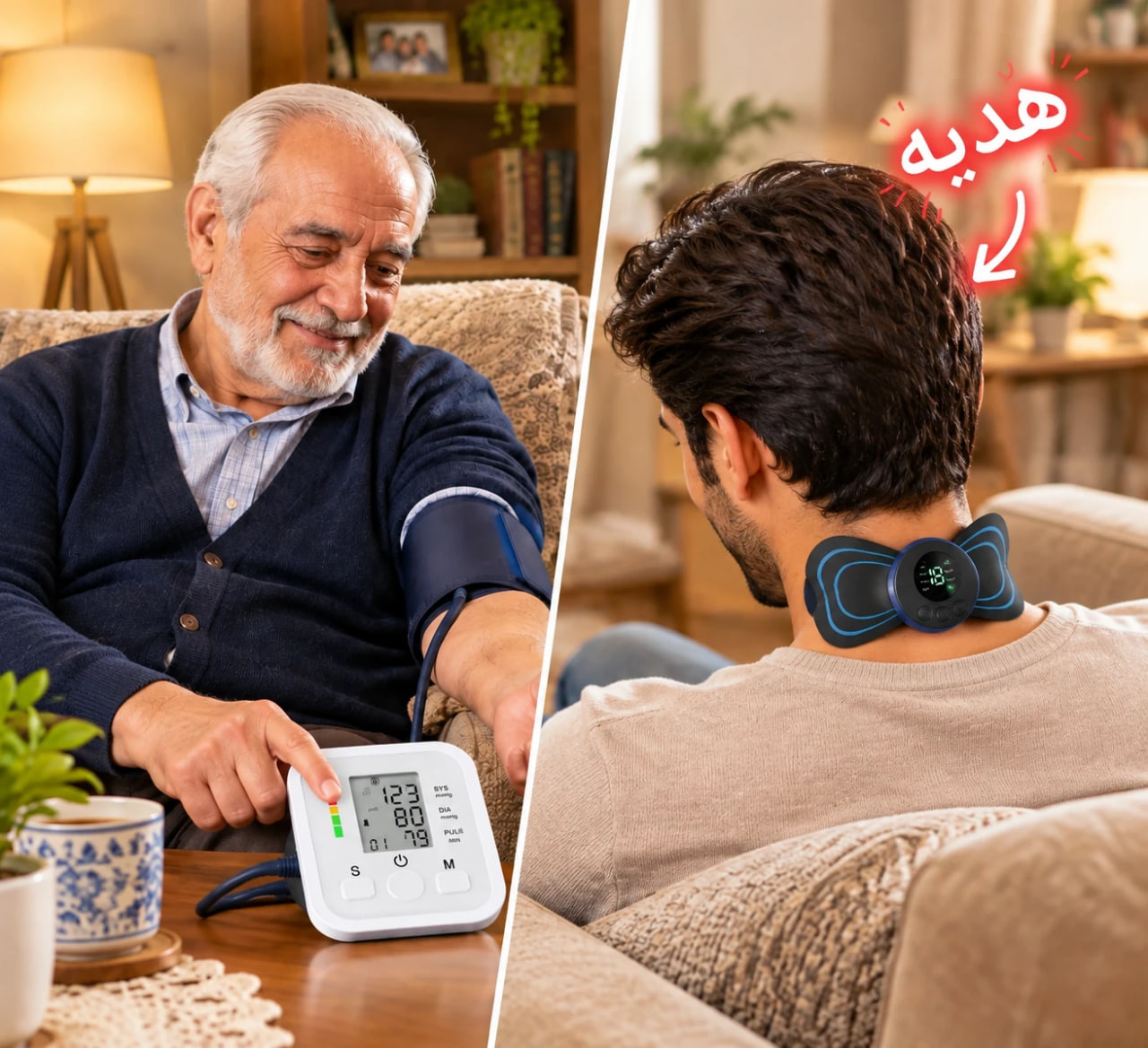 دستگاه فشارسنج دیجیتالی خانگی  هدیه ماساژور پروانه‌ای