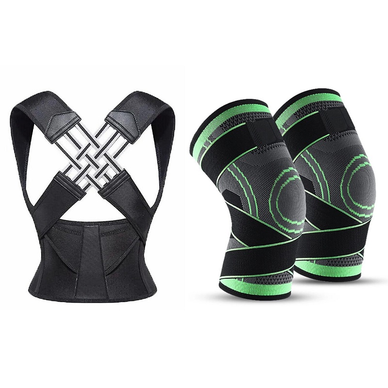 پکیج سلامتی قوزبند طبی ضربدری  زانوبند مدل بنددار k-sport ( دو عددی) ویژه